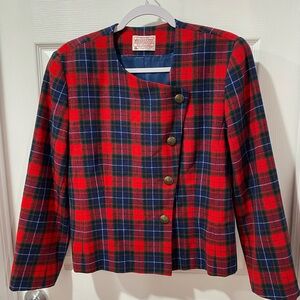 Pendleton women’s shirt tartan plaid blazer, petite, vintage, size petite M. USA